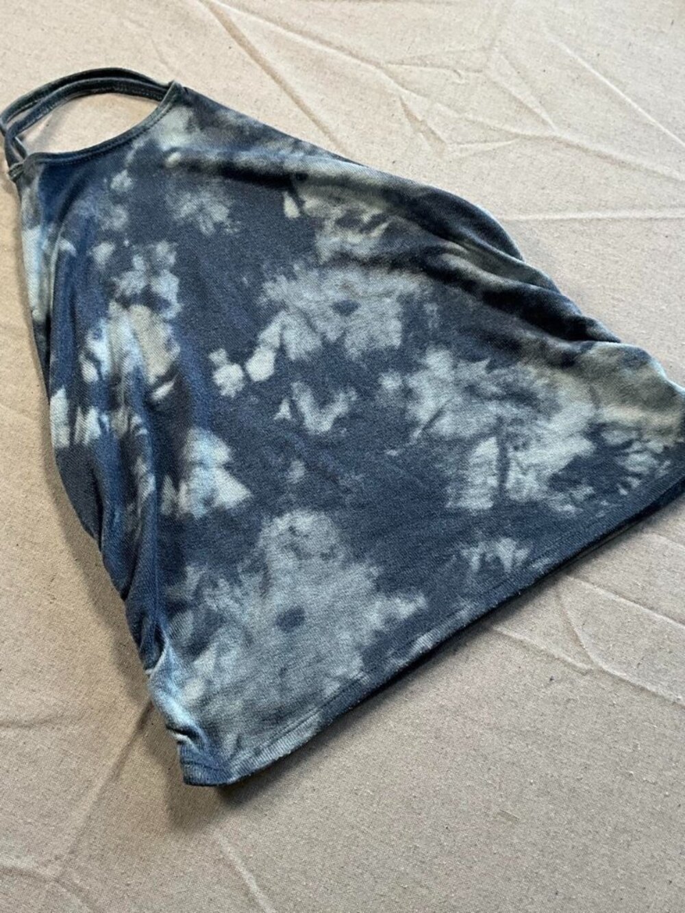 Womens Gilly Hicks Tie Dye Blue White Lounge Sleepwear Camisole Top (Medium)